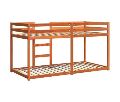 Divstāvu Gulta, Vaska Brūna, 80X200 Cm, Priedes Masīvkoks Vidaxl