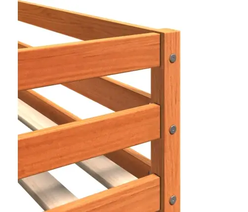 Divstāvu Gulta, Vaska Brūna, 80X200 Cm, Priedes Masīvkoks Vidaxl