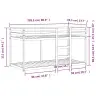 Divstāvu Gulta, Vaska Brūna, 80X200 Cm, Priedes Masīvkoks Vidaxl