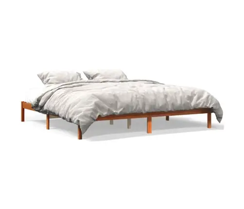 Gulta Bez Matrača, Vaska Brūnas, 200X200 Cm, Priedes Masīvkoks Vidaxl