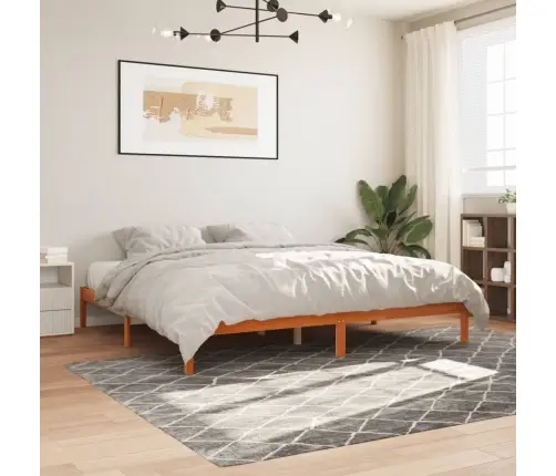 Gulta Bez Matrača, Vaska Brūnas, 200X200 Cm, Priedes Masīvkoks Vidaxl