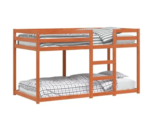 Divstāvu Gulta, Vaska Brūna, 90X190 Cm, Priedes Masīvkoks Vidaxl