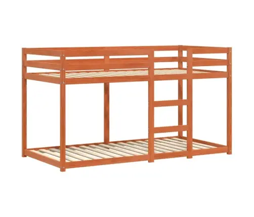 Divstāvu Gulta, Vaska Brūna, 90X190 Cm, Priedes Masīvkoks Vidaxl