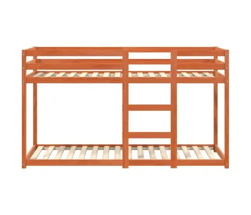 Divstāvu Gulta, Vaska Brūna, 90X190 Cm, Priedes Masīvkoks Vidaxl