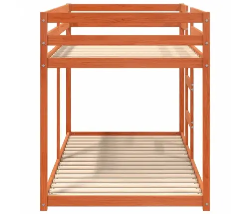 Divstāvu Gulta, Vaska Brūna, 90X190 Cm, Priedes Masīvkoks Vidaxl