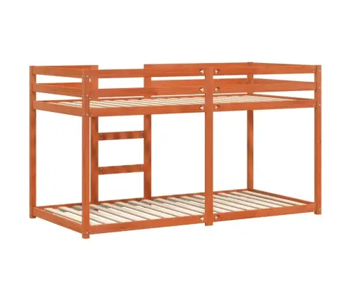 Divstāvu Gulta, Vaska Brūna, 90X190 Cm, Priedes Masīvkoks Vidaxl