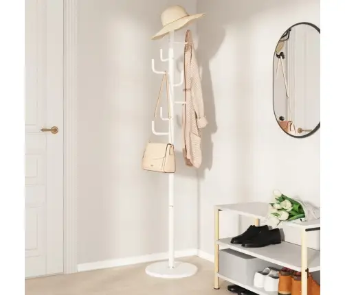 Mēteļu Pakaramais, Balts, 183 Cm, Pulverkrāsota Dzelzs Vidaxl