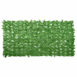 Balkona Aizslietnis Ar Zaļām Lapām, 200X100 Cm Vidaxl