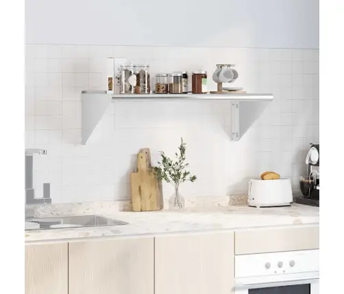 Sienas Plaukts, 100X45X31 Cm, Sudraba Krāsā, Nerūsējošs Tērauds Vidaxl