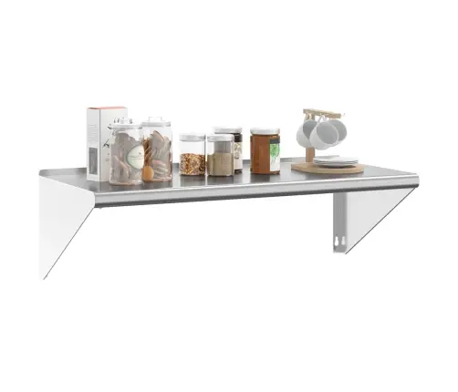 Sienas Plaukts, 100X45X31 Cm, Sudraba Krāsā, Nerūsējošs Tērauds Vidaxl