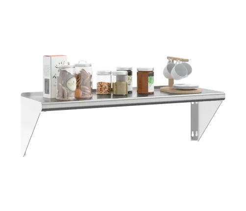 Sienas Plaukts, 100X30X31 Cm, Sudraba Krāsā, Nerūsējošs Tērauds Vidaxl