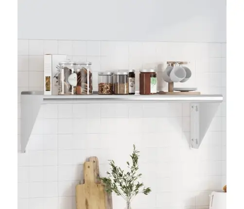 Sienas Plaukts, 100X30X31 Cm, Sudraba Krāsā, Nerūsējošs Tērauds Vidaxl