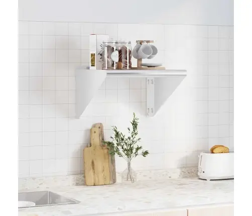 Sienas Plaukts, 500X45X31 Cm, Sudraba Krāsā, Nerūsējošs Tērauds Vidaxl