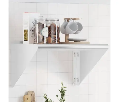 Sienas Plaukts, 500X45X31 Cm, Sudraba Krāsā, Nerūsējošs Tērauds Vidaxl