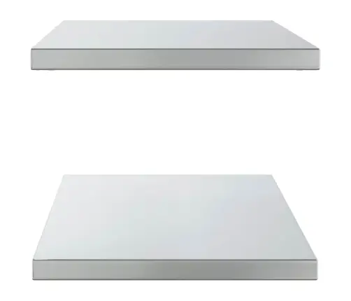 Sienas Plaukti, 2 Gab., 100X40X3 Cm, Sudraba Krāsā, Tērauds Vidaxl