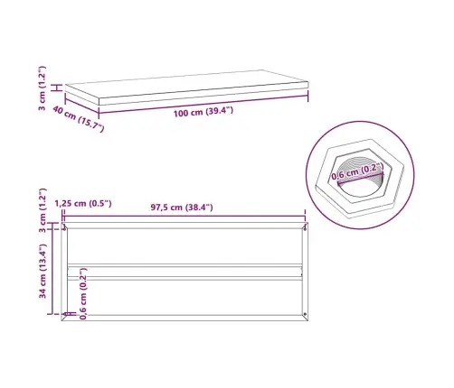 Sienas Plaukti, 2 Gab., 100X40X3 Cm, Sudraba Krāsā, Tērauds Vidaxl