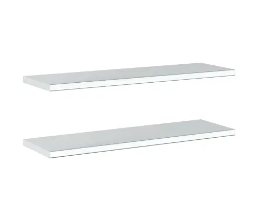 Sienas Plaukti, 2 Gab., 100X30X3 Cm, Sudraba Krāsā, Tērauds Vidaxl