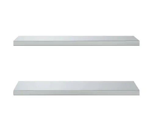 Sieninės Lentynos, 2Vnt., Sidabrinės, 75X30X3cm Plienas