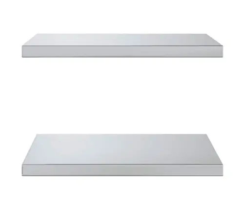 Seinariiulid 2 Tk, 50X40X3 cm Hõbedane, Roostevaba Teras