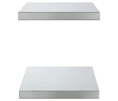 Sienas Plaukti, 2 Gab., 50X30X3 Cm, Sudraba Krāsā, Tērauds Vidaxl