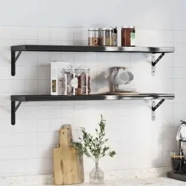 Seinariiulid 2 Tk, 100X23,5X3 cm Must, Roostevaba Teras