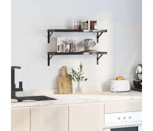 Seinariiulid 2 Tk, 75X23,5X3 cm Must, Roostevaba Teras