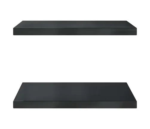 Sienas Plaukti, 2 Gab., 50X40X3 Cm, Nerūsējošs Tērauds, Melna Vidaxl