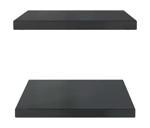 Sienas Plaukti, 2 Gab., 50X40X3 Cm, Nerūsējošs Tērauds, Melna Vidaxl