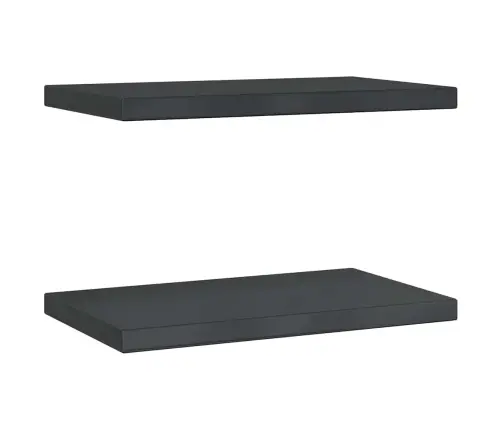 Sienas Plaukti, 2 Gab., 50X30X3 Cm, Nerūsējošs Tērauds, Melna Vidaxl