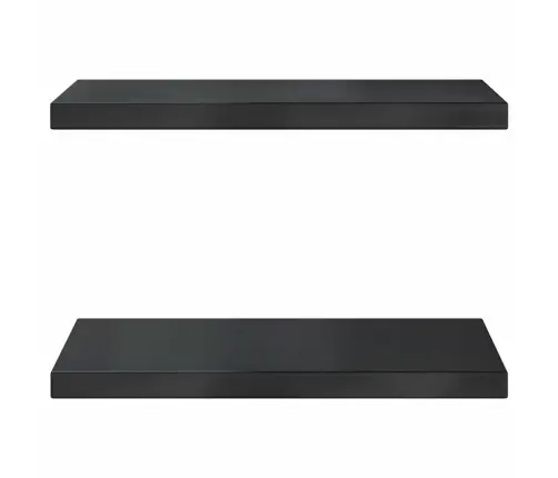 Sienas Plaukti, 2 Gab., 50X30X3 Cm, Nerūsējošs Tērauds, Melna Vidaxl