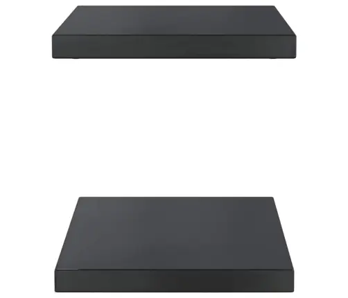 Sienas Plaukti, 2 Gab., 50X30X3 Cm, Nerūsējošs Tērauds, Melna Vidaxl