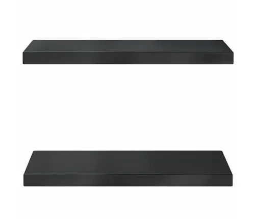 Sienas Plaukti, 2 Gab., 50X23,5X3 Cm, Nerūsējošs Tērauds Melna Vidaxl