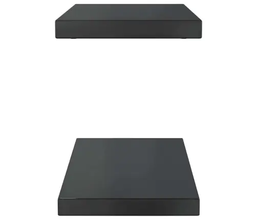 Sienas Plaukti, 2 Gab., 50X23,5X3 Cm, Nerūsējošs Tērauds Melna Vidaxl