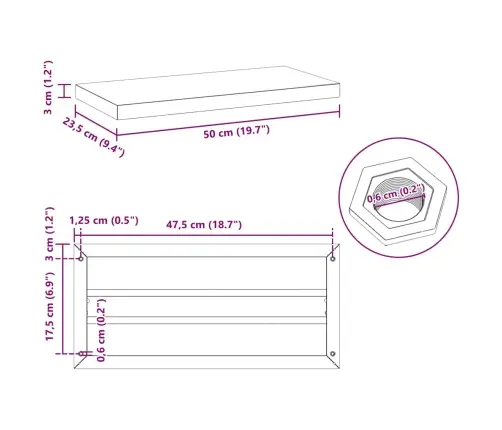 Sienas Plaukti, 2 Gab., 50X23,5X3 Cm, Nerūsējošs Tērauds Melna Vidaxl