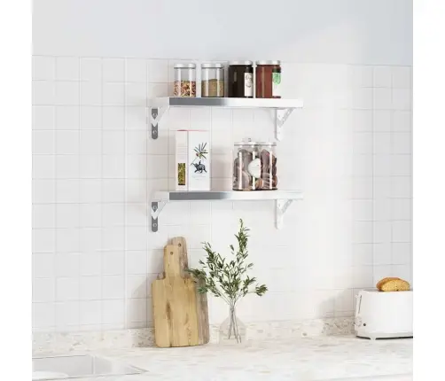 Riiuliklambrid 4 Tk 15X2,5X11,5 Cm Hõbedane Roostevaba Teras