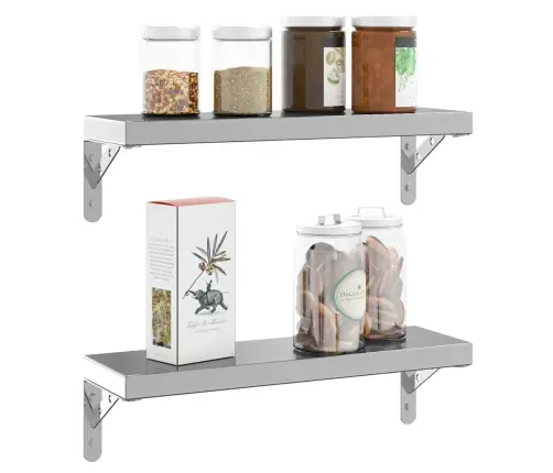 Riiuliklambrid 4 Tk 15X2,5X11,5 Cm Hõbedane Roostevaba Teras