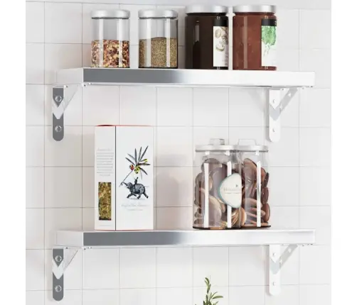 Riiuliklambrid 4 Tk 15X2,5X11,5 Cm Hõbedane Roostevaba Teras