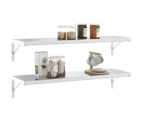 Plauktu Kronšteini, 4 Gab., 30X2,5X15,5 Cm, Sudrabaini, Tērauds Vidaxl