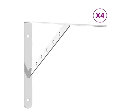 Plauktu Kronšteini, 4 Gab., 40X2,5X25 Cm Sudrabaini, Tērauds Vidaxl