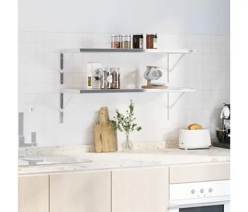 Plauktu Kronšteini, 4 Gab., 40X2,5X25 Cm Sudrabaini, Tērauds Vidaxl