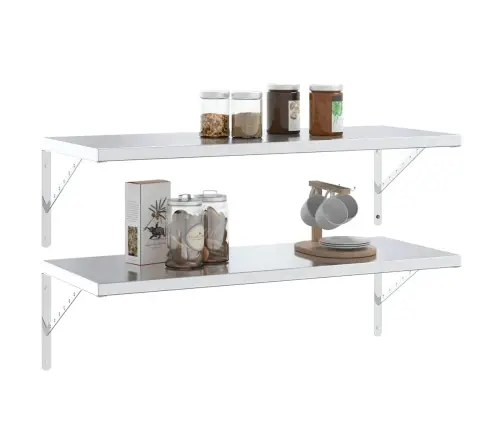 Plauktu Kronšteini, 4 Gab., 40X2,5X25 Cm Sudrabaini, Tērauds Vidaxl