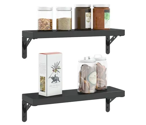 Plauktu Kronšteini, 4 Gab., 15X2,5X11,5 Cm Melni, Tērauds Vidaxl