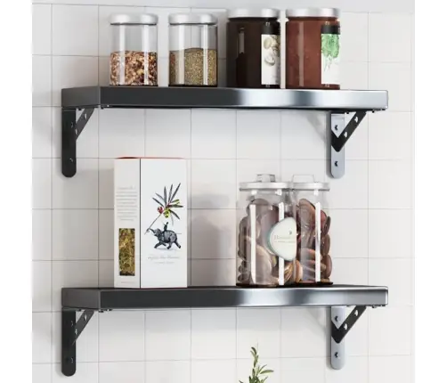 Plauktu Kronšteini, 4 Gab., 15X2,5X11,5 Cm Melni, Tērauds Vidaxl