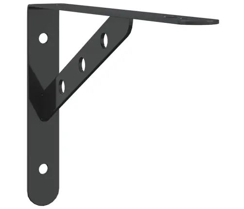 Plauktu Kronšteini, 4 Gab., 23,5X2,5X15,5 Cm Melni, Tērauds Vidaxl