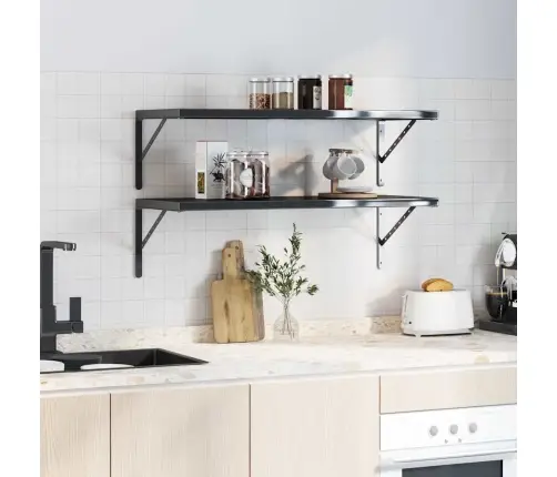 Riiuliklambrid 4 Tk 40X2,5X25 Cm Must Roostevaba Teras