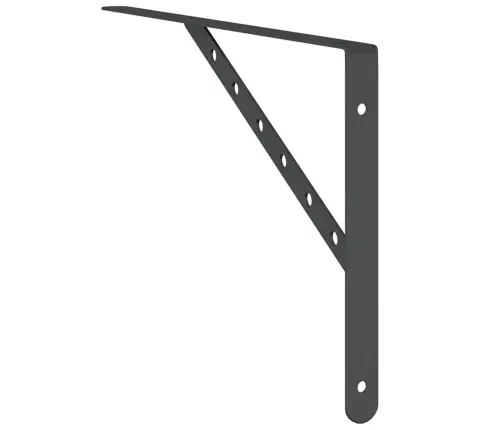 Riiuliklambrid 4 Tk 40X2,5X25 Cm Must Roostevaba Teras