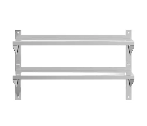 2 Līmeņu Sienas Plaukts, 100X30X60 Cm, Sudrabains, Tērauds Vidaxl
