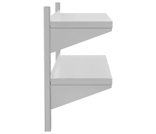 2 Līmeņu Sienas Plaukts, 100X30X60 Cm, Sudrabains, Tērauds Vidaxl