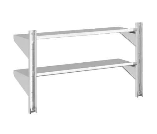 2 Līmeņu Sienas Plaukts, 100X30X60 Cm, Sudrabains, Tērauds Vidaxl