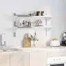 2-Korruseline Seinariiul 100X23,5X60 Hõbedane Roostevaba Teras 2-Korruseline Seinariiul 100X23,5X60 Hõbedane Roostevaba Teras